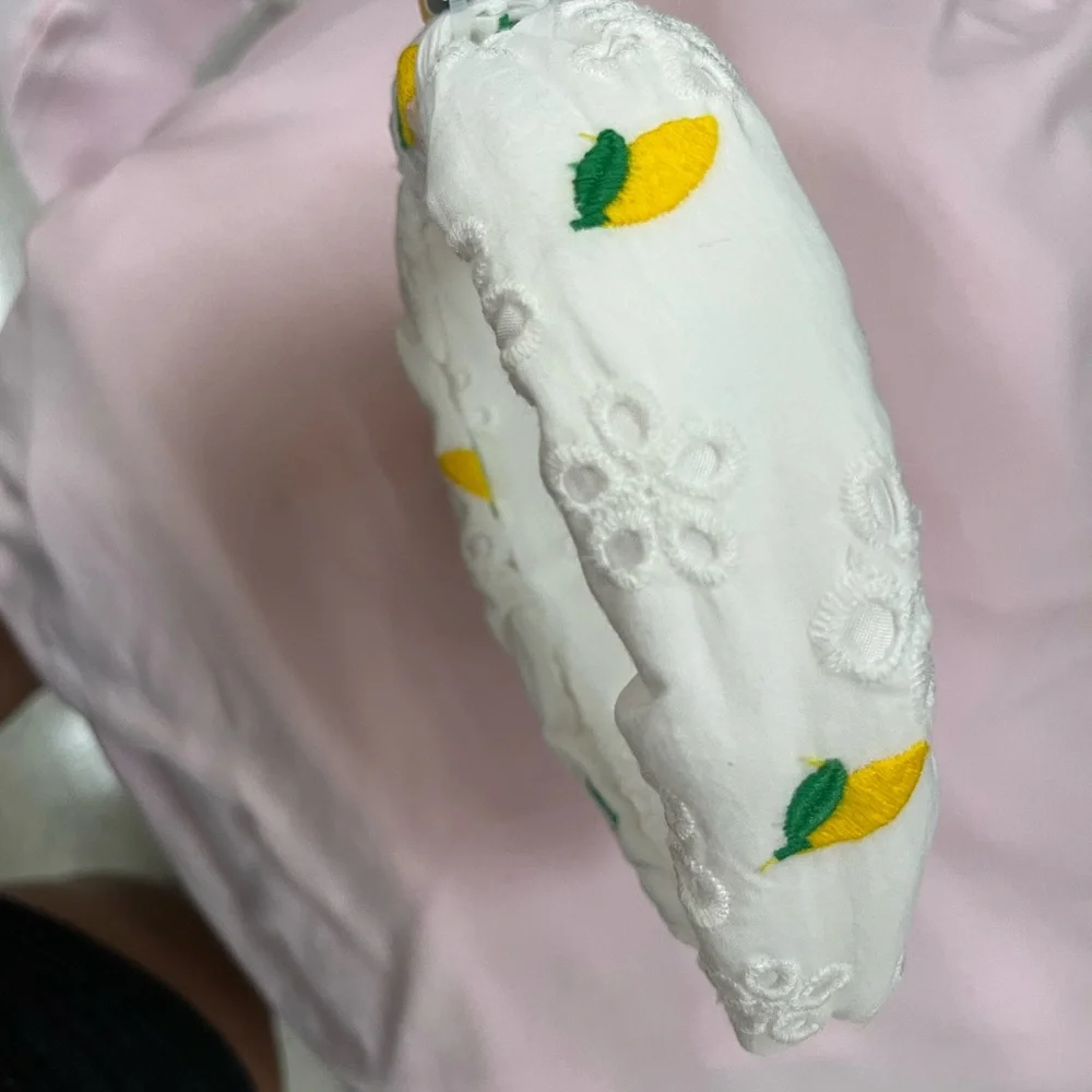 NWT ⚜️🍋⚜️ Piper K Gorgeous Satin Lemon Print Headband - Picture 7 of 11